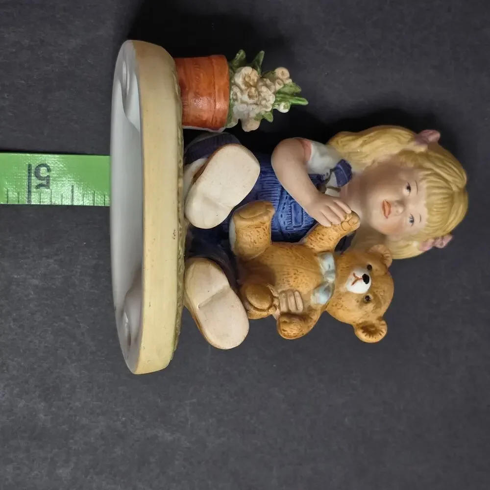 HOMCO Denim Days After Chores Boy Girl Figurines Pair #1504 Taiwan 1985